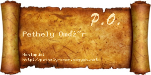 Pethely Omár névjegykártya